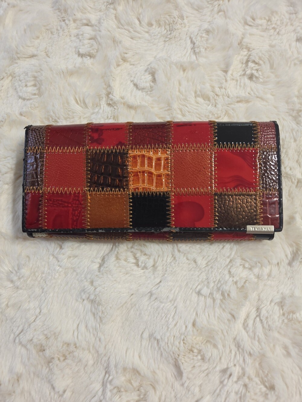 TeManli - Vintage Genuine Leather Patchwork Wallet